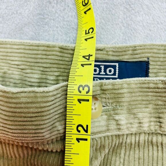 Vintage Polo Ralph Lauren Andrew Corduroy Pants Mens 42x32(29) Khaki Pleated - Picture 9 of 10
